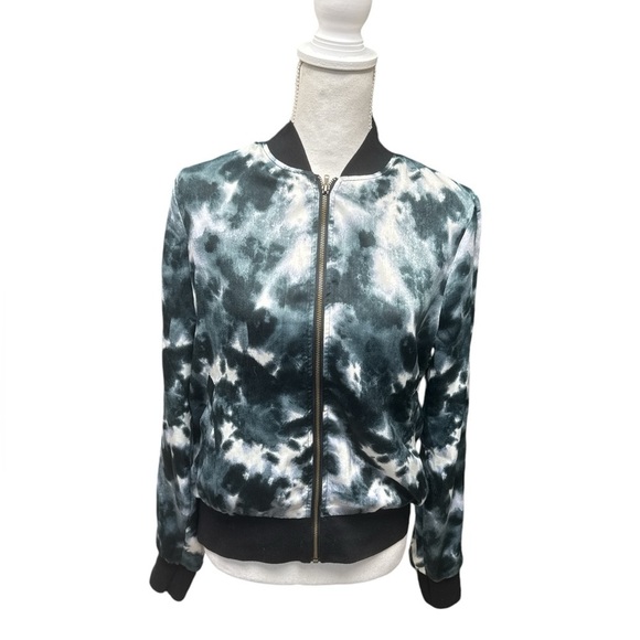 Peyton Jensen Women's Tie Dye Bomber Jacket Multicolor Zip Up Size S - Picture 7 of 9